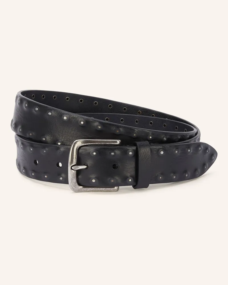 Post & Co Ledergürtel Mit Nieten schwarz Schwarz