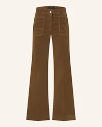 Luisa Cerano Bootcut-Hose aus Samt Braun