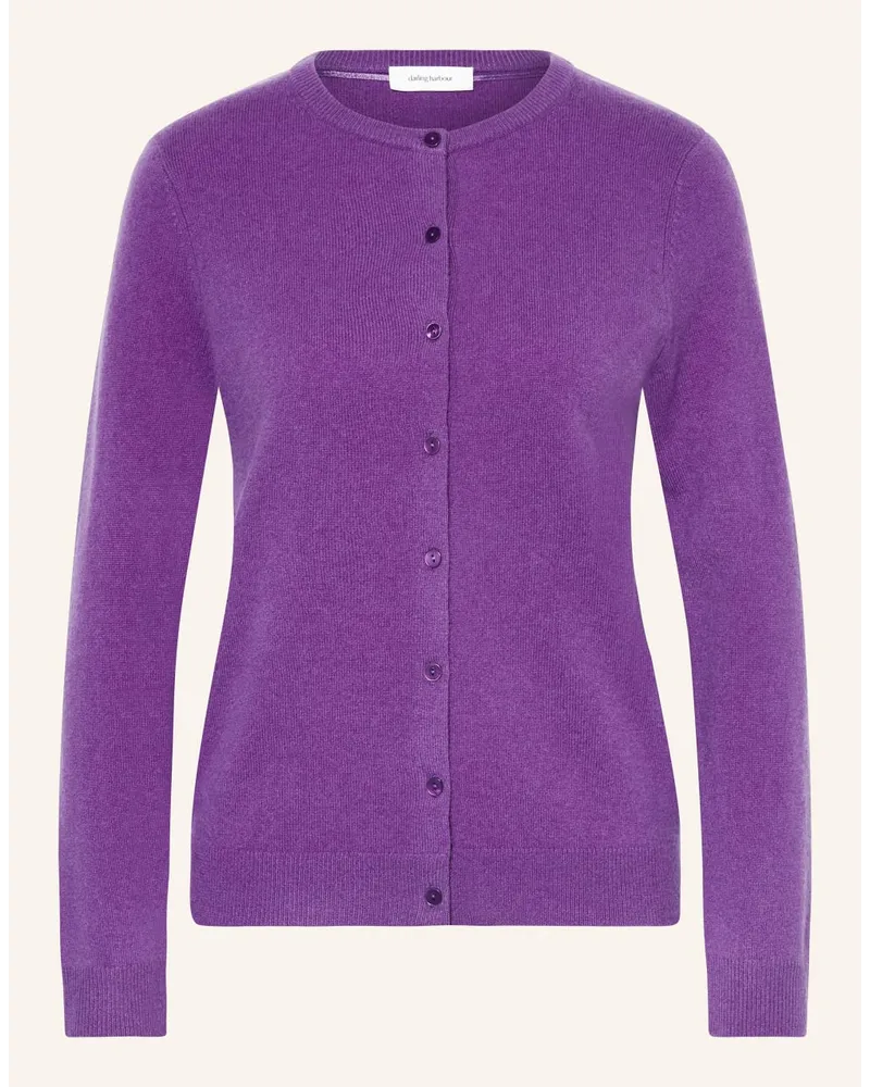 Darling Harbour Srickjacke aus Cashmere Lila