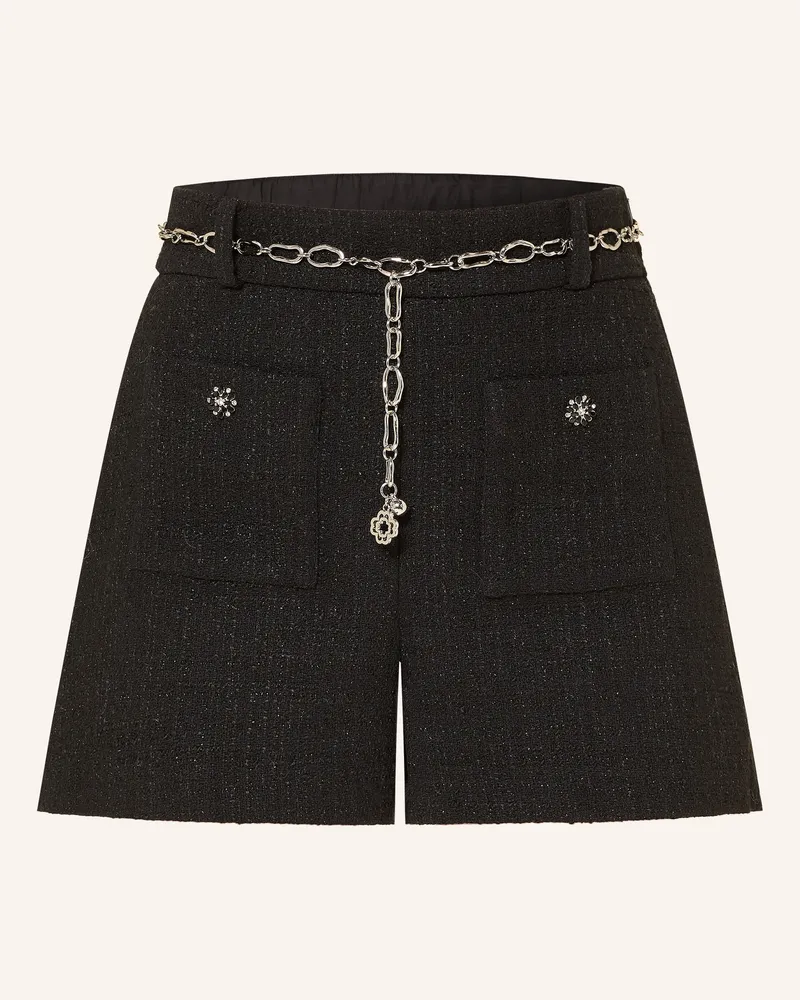 Maje Bouclé-Shorts mit Glitzergarn Schwarz