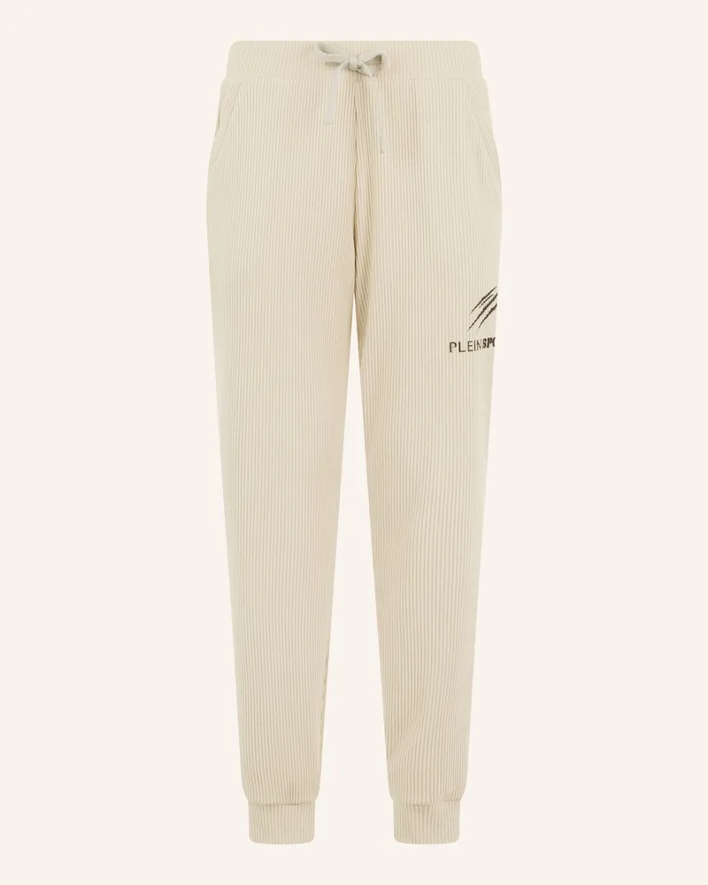 Philipp Plein Plein Sport Ribbed Joggers Scratch weiss Schwarz