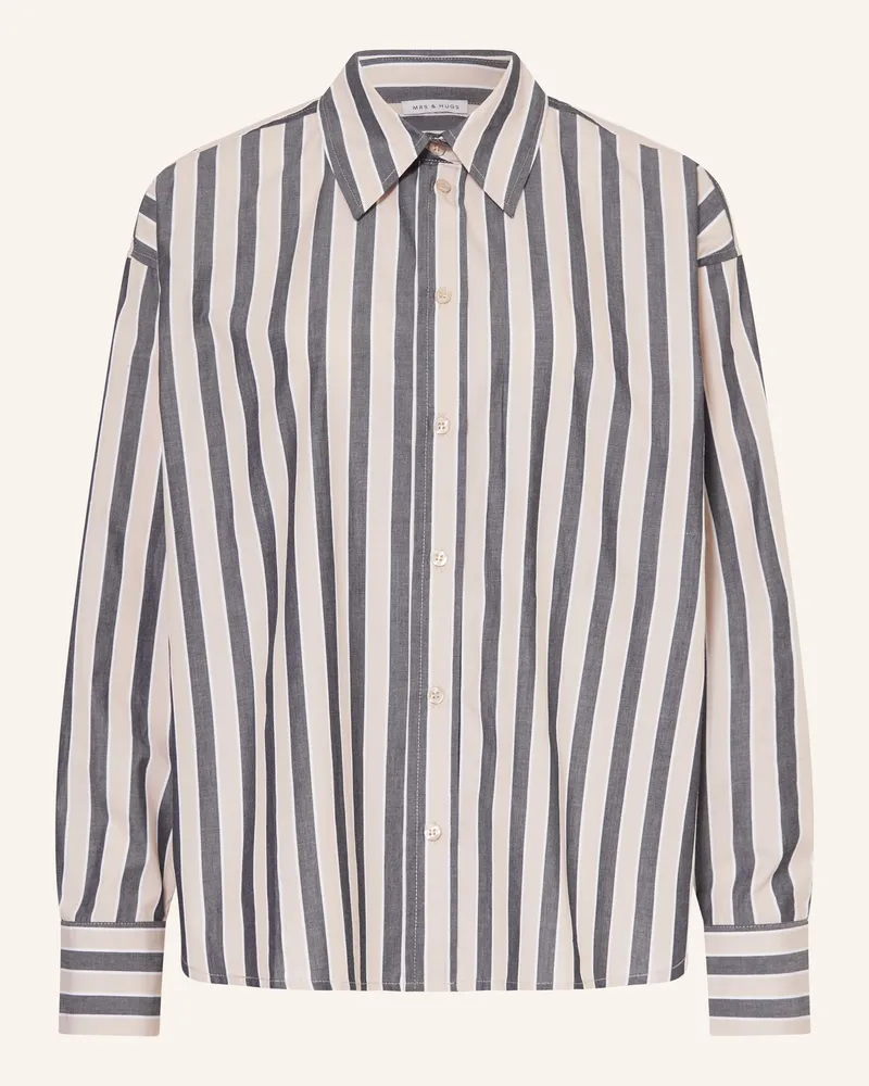 Mrs & HUGS Hemdbluse blau Beige
