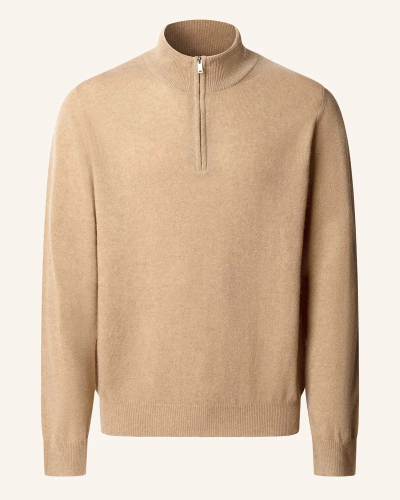 Hackett Pullover MERINO CASH MIX HZIP Beige