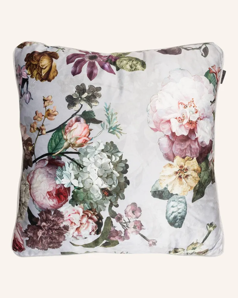 Essenza Samt-Dekokissen FLEUR Grau