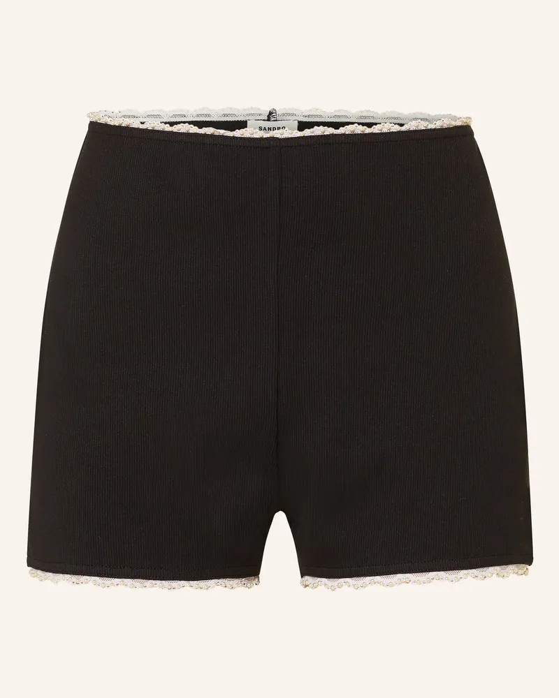 Sandro Jerseyshorts Mit Schmuckperlen schwarz Schwarz