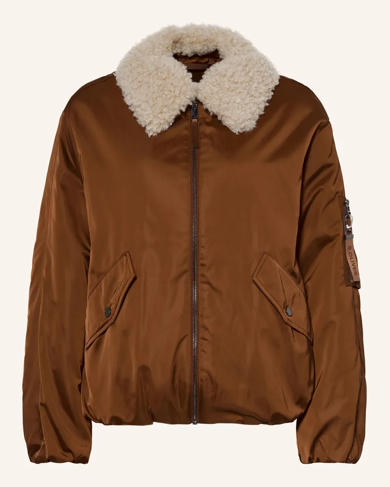 S.Oliver Blouson Mit Abnehmbarem Kunstfell braun Braun
