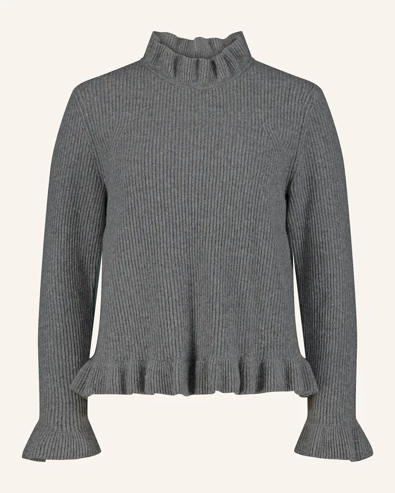 Cartoon Pullover Mit Rüschen grau Grau