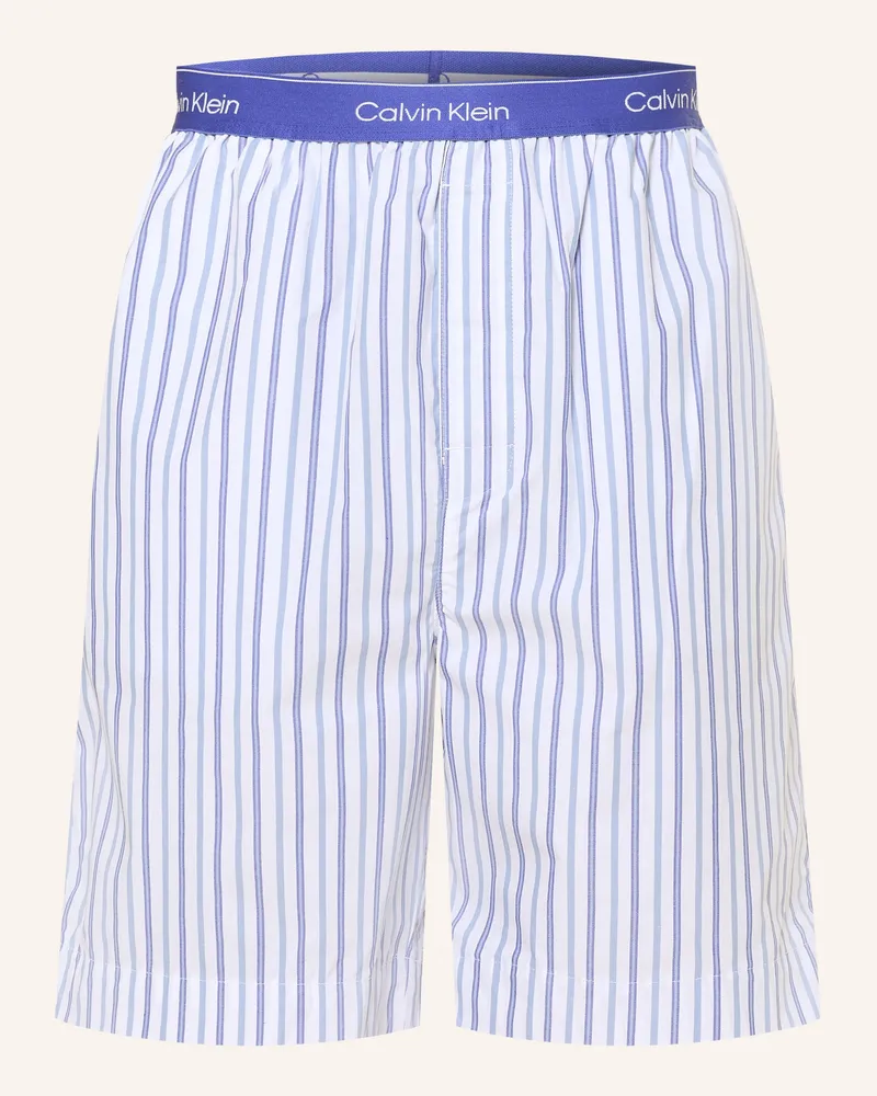 Calvin Klein Schlafshorts blau Weiss