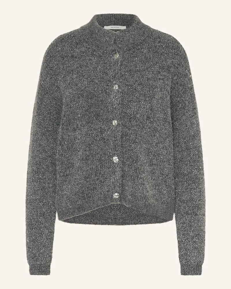 Gestuz Strickjacke Gzalpha Mit Glitzergarn grau Dunkelgrau