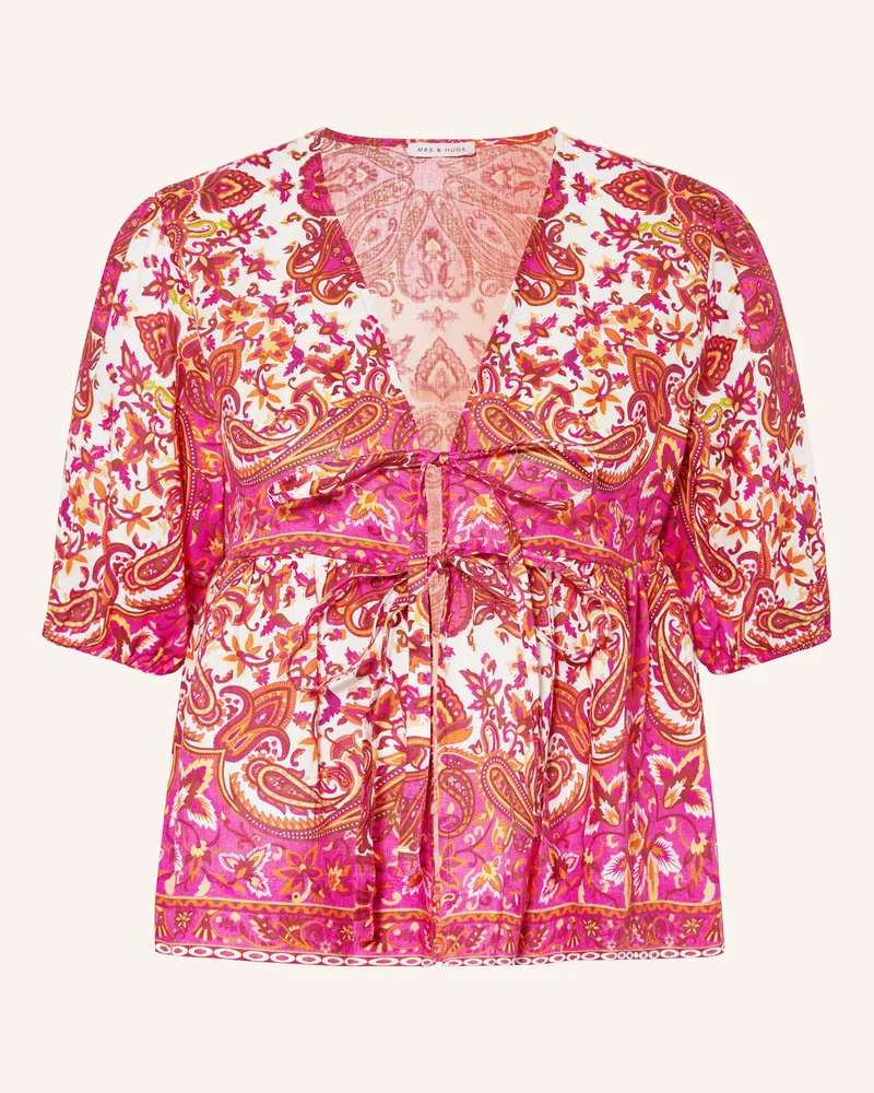 Mrs & HUGS Blusenshirt aus Leinen Pink