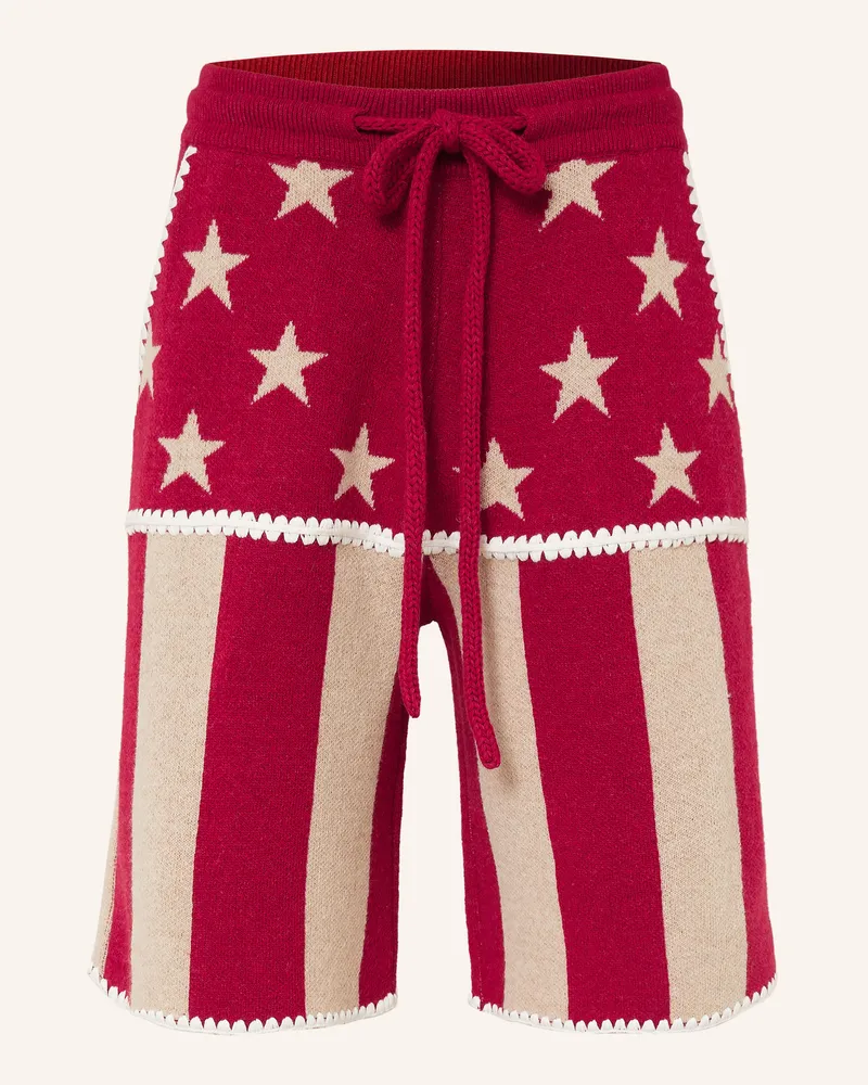 Palm Angels Strickshorts Dunkelrot