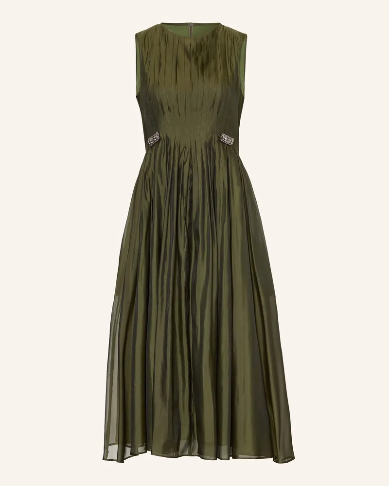 Max Mara Abendkleid Wally Mit Seide Und Plissees gruen Khaki