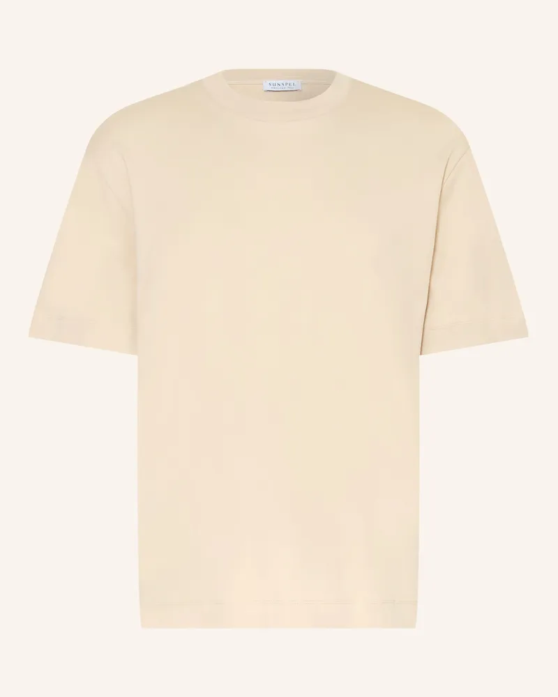 Sunspel T-Shirt weiss Hellbraun
