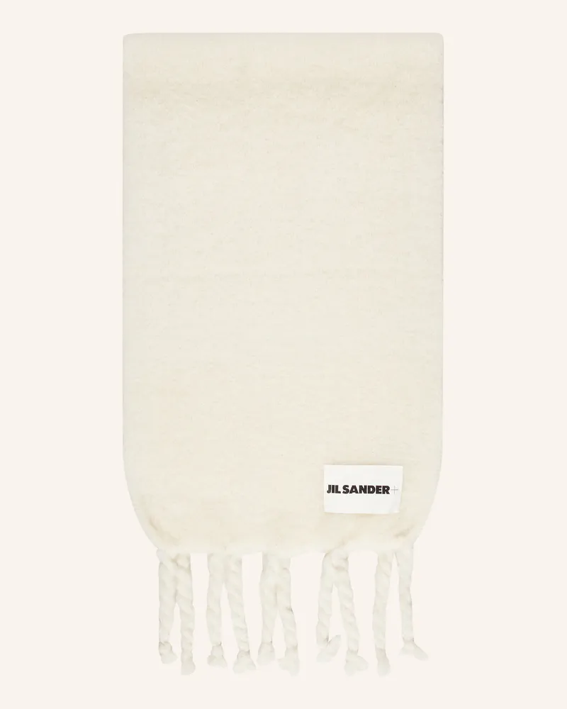 Jil Sander Mohair-Schal weiss Creme