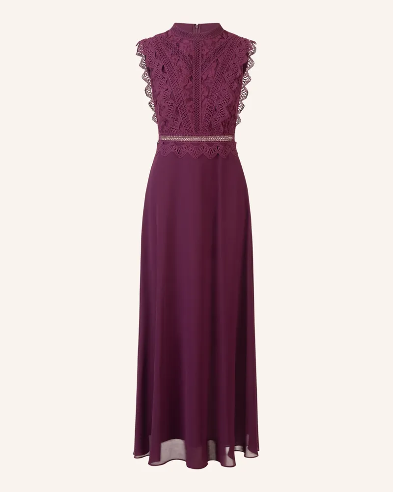 Apart Abendkleid mit Lochspitze Dunkellila