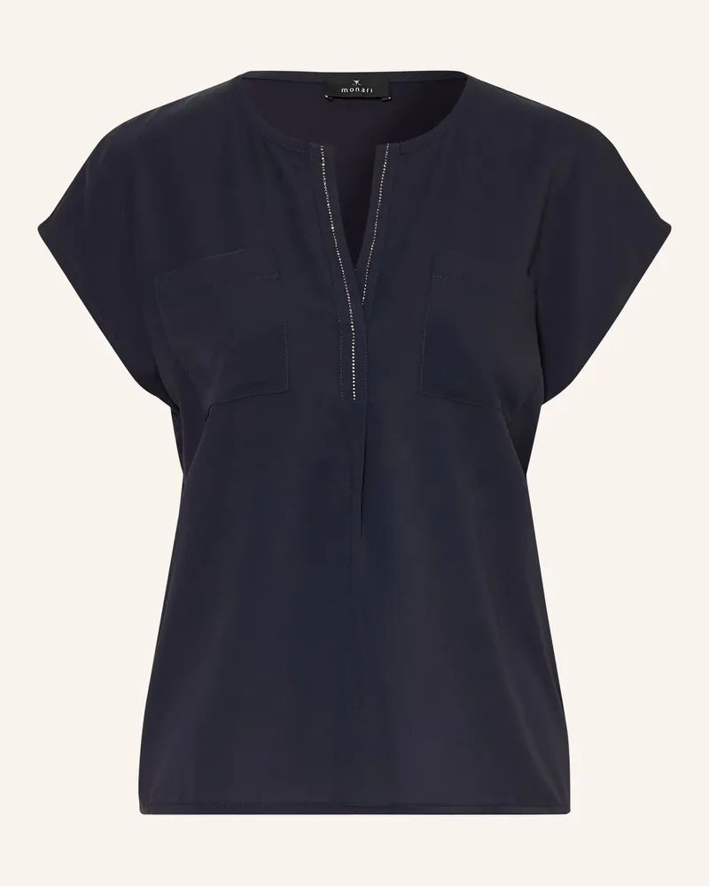 monari Blusenshirt mit Schmucksteinen Dunkelblau