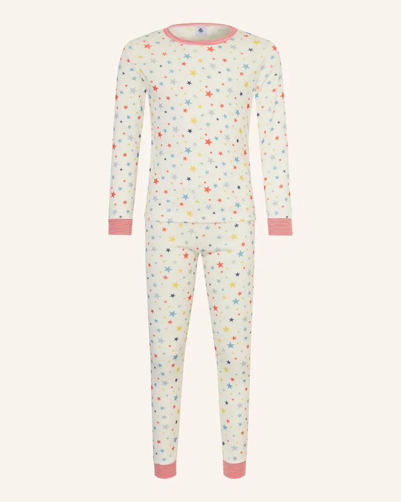 Petit Bateau Schlafanzug weiss Ecru