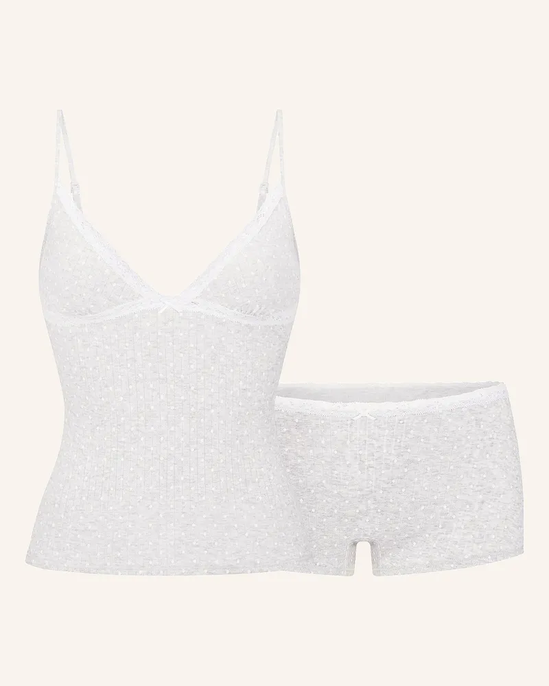 SKIMS Shorty-Schlafanzug Lightweight Cotton grau Light