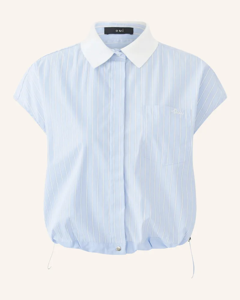 Oui  Hemdbluse Im Materialmix blau Hellblau