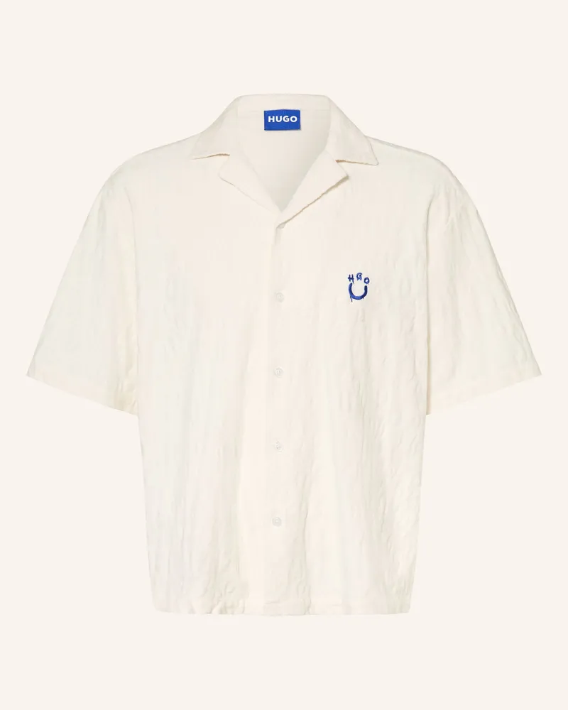 HUGO BOSS Resorthemd Eligino Aus Frottee weiss Creme