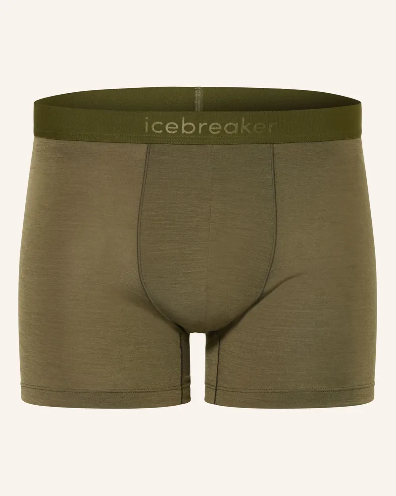 Icebreaker Funktionswäsche-Boxershorts Anatomica Mit Merinowolle gruen Khaki