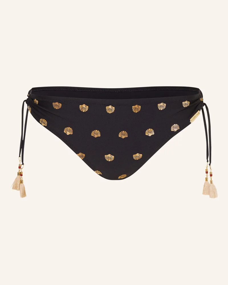 watercult Basic-Bikini-Hose Beach Trace gold Schwarz