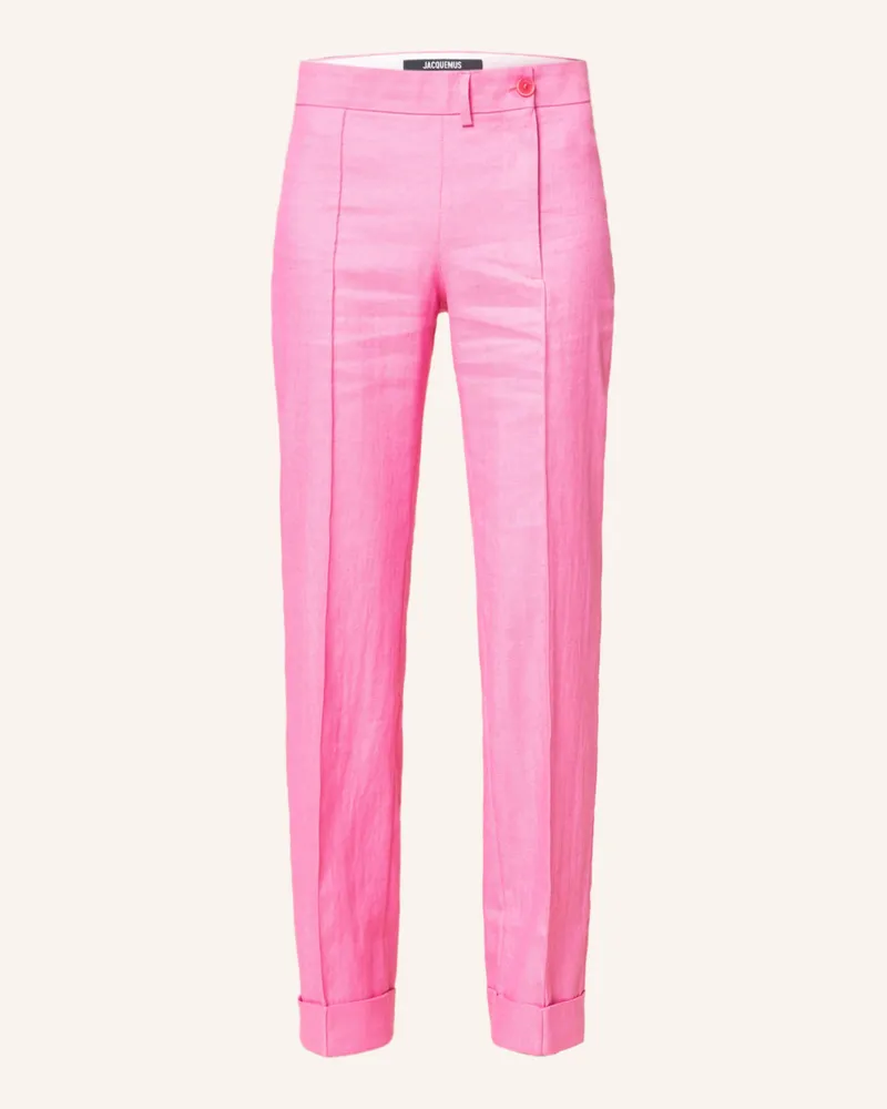 Jacquemus Hose LE PANTALON FRESA mit Leinen Pink