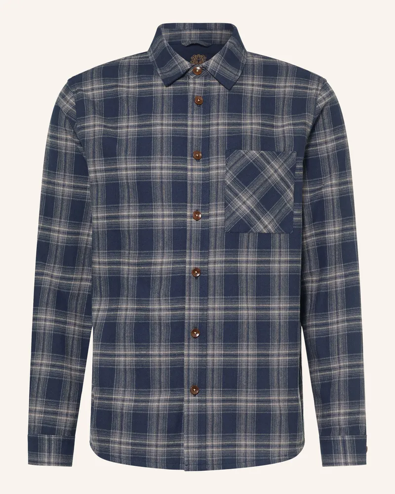 Mos Mosh Overshirt Mmgdavid Aus Flanell blau Dunkelblau