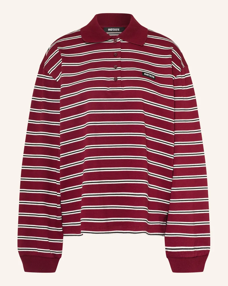 ROTATE Birger Christensen Piqué-Poloshirt rot Dunkelrot