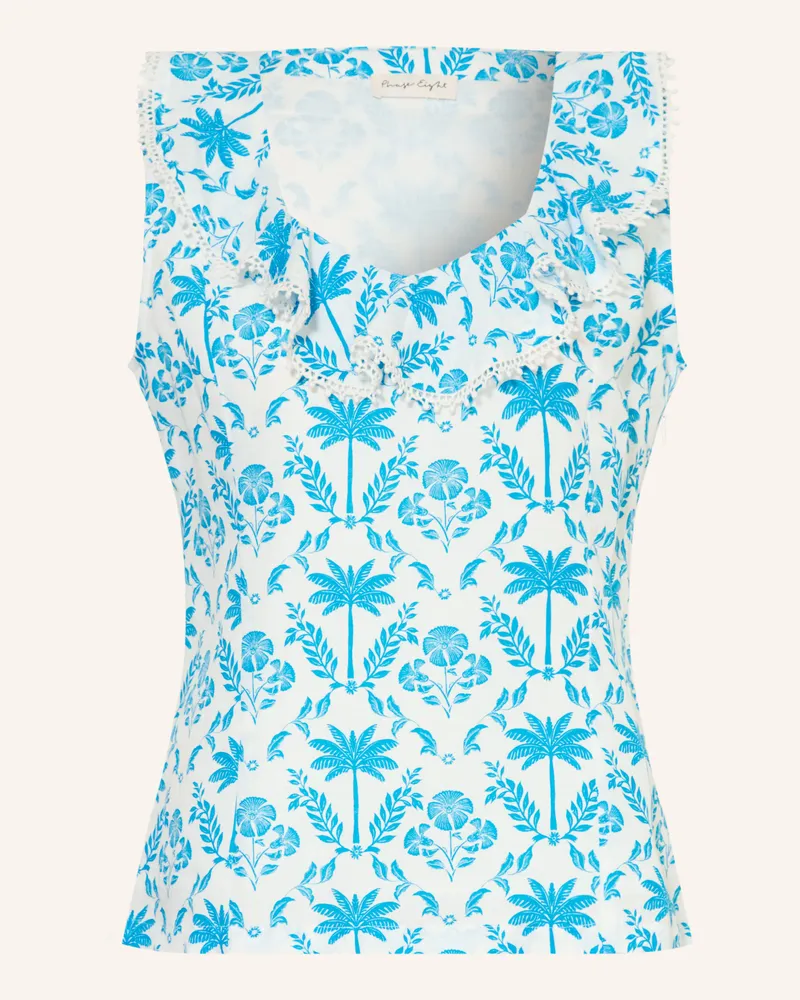 Phase Eight Blusentop Rhona Mit Leinen Und Volants blau Weiss