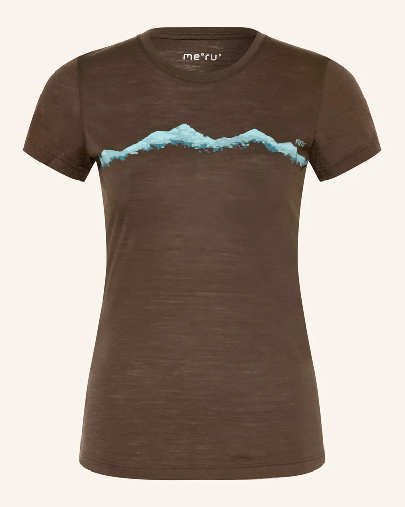 me°ru' T-Shirt NELAS Dunkelbraun
