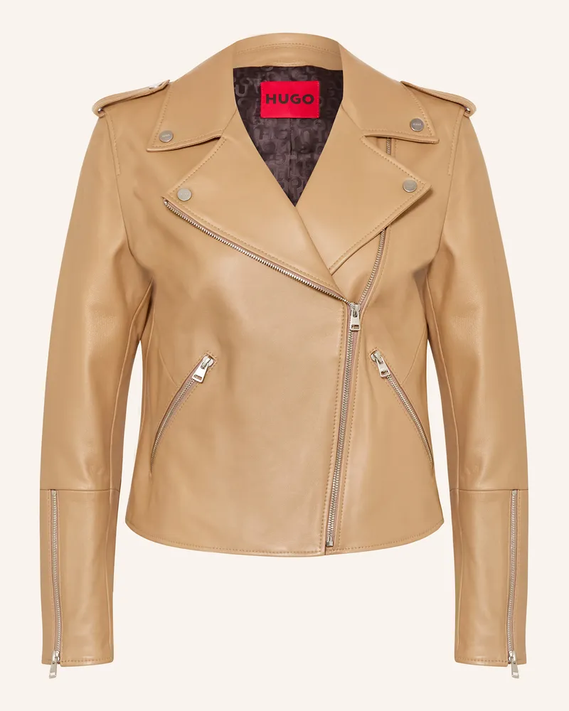 HUGO BOSS Lederjacke LUJANA Beige