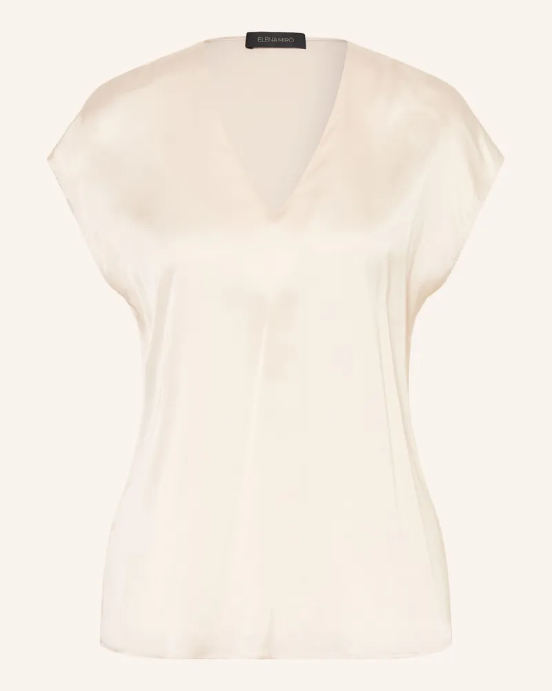 Elena Mirò Blusentop Aus Satin beige Creme