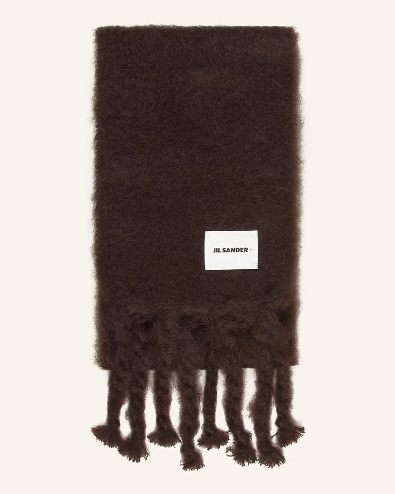 Jil Sander Mohair-Schal braun Dunkelbraun