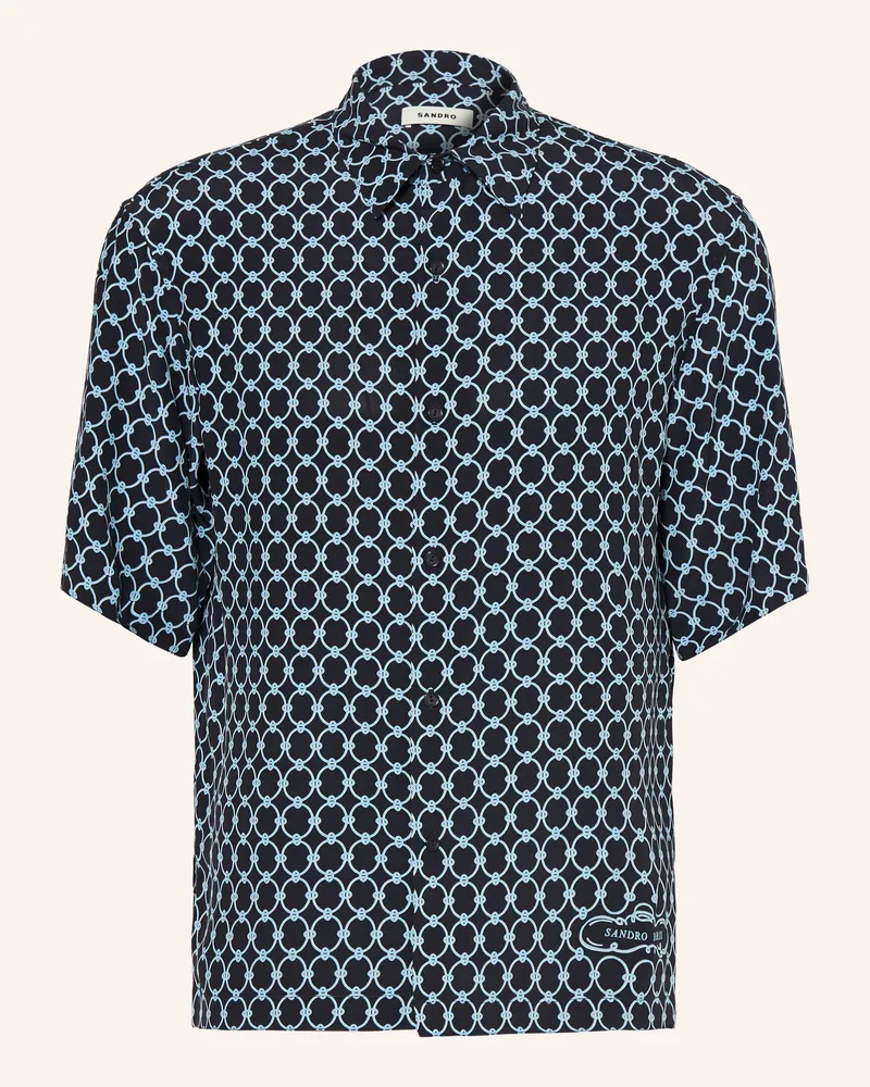 Sandro Kurzarm-Hemd Regular Fit blau Dunkelblau