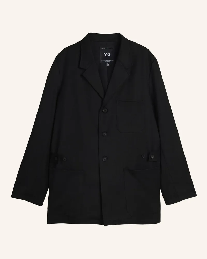 Y-3 Y-3 Chore Wollmantel schwarz Schwarz