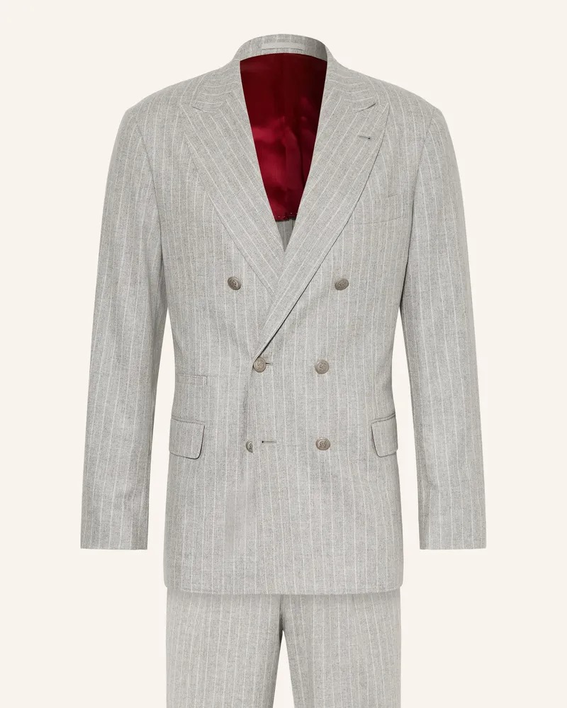 Brunello Cucinelli Anzug Slim Fit grau Hellgrau