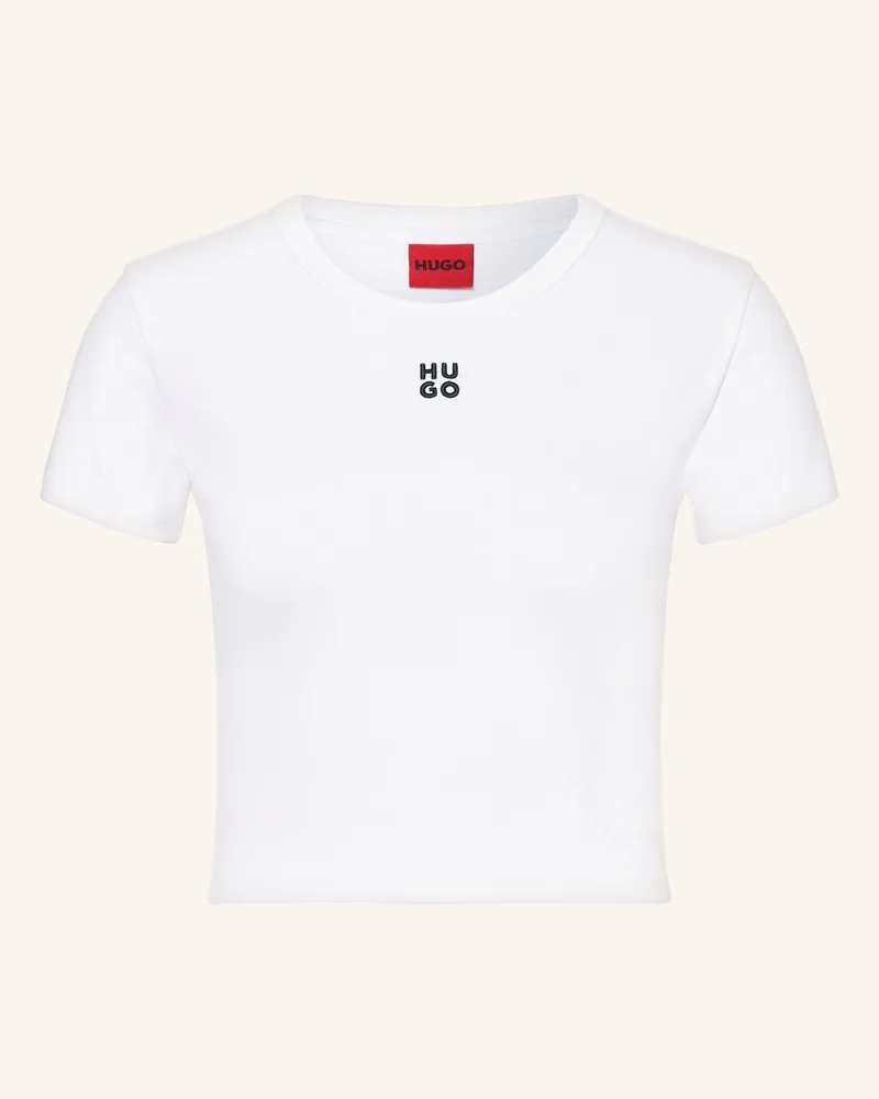 HUGO BOSS Cropped-Shirt DELANOR Weiss