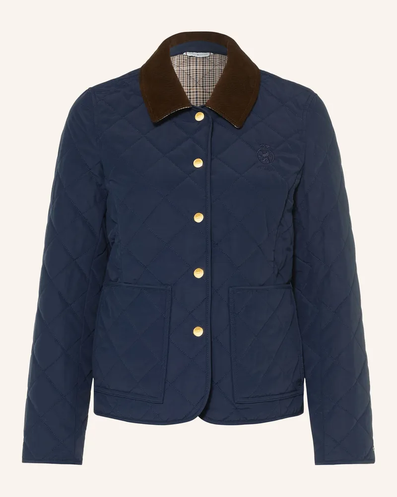 Tommy Hilfiger Steppjacke Mit Cord blau Dunkelblau