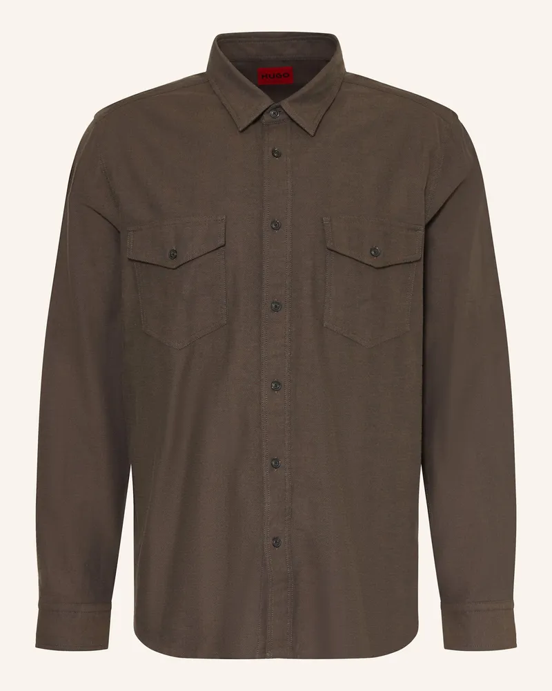 HUGO BOSS Hemd EPAZ Regular Fit Braun