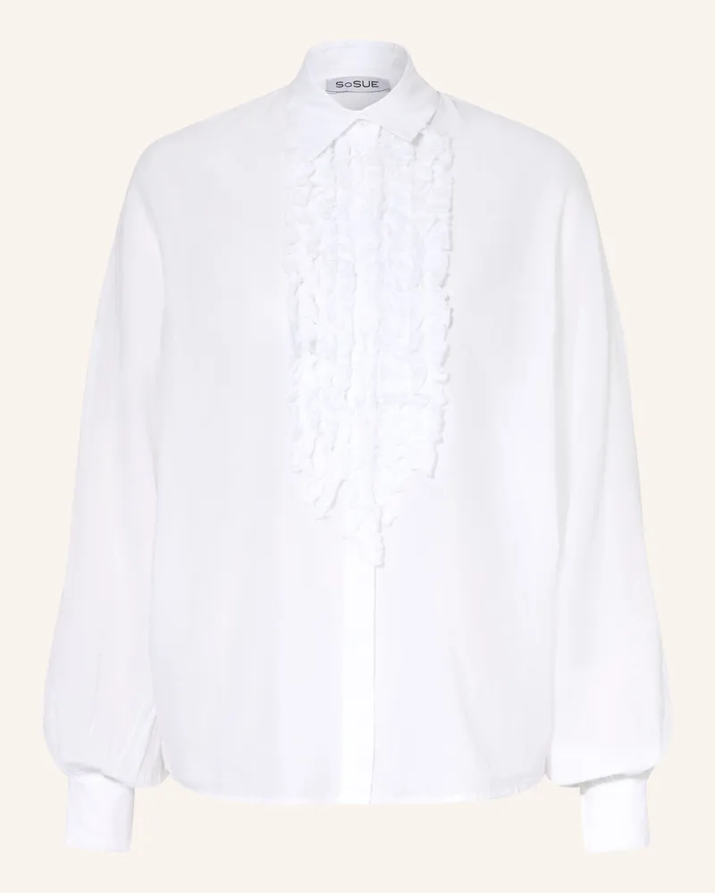 SoSUE Hemdbluse Antonia Mit Rüschen weiss Weiss