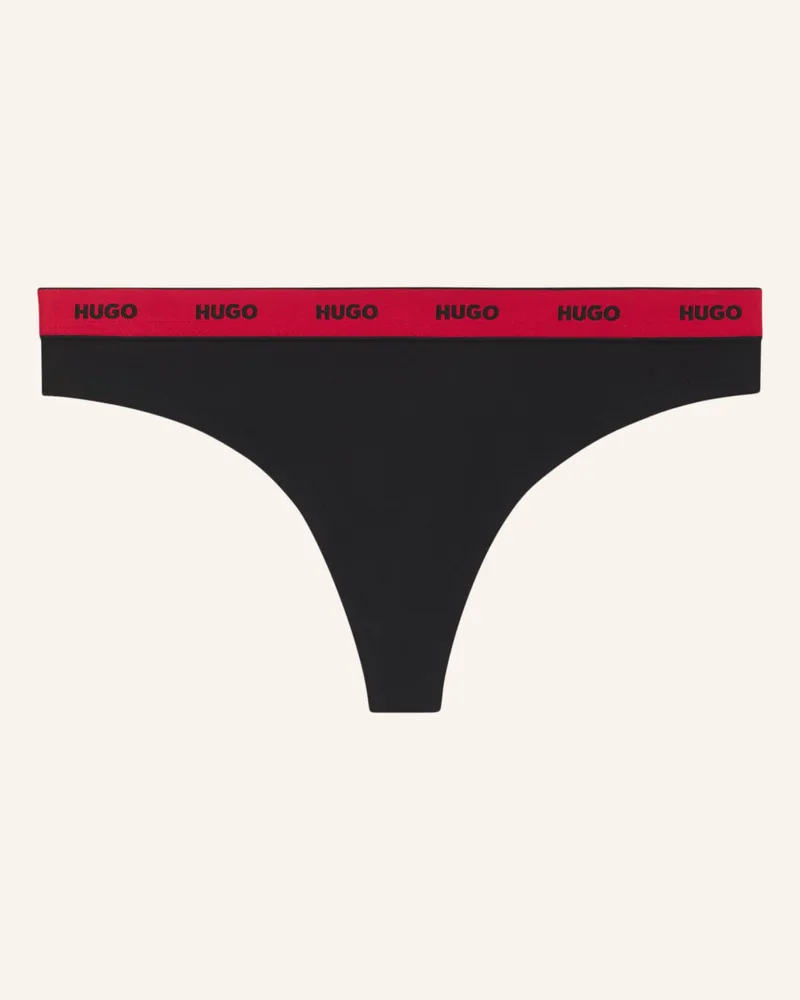 HUGO BOSS Slip Triplet Thong Stripe schwarz Schwarz