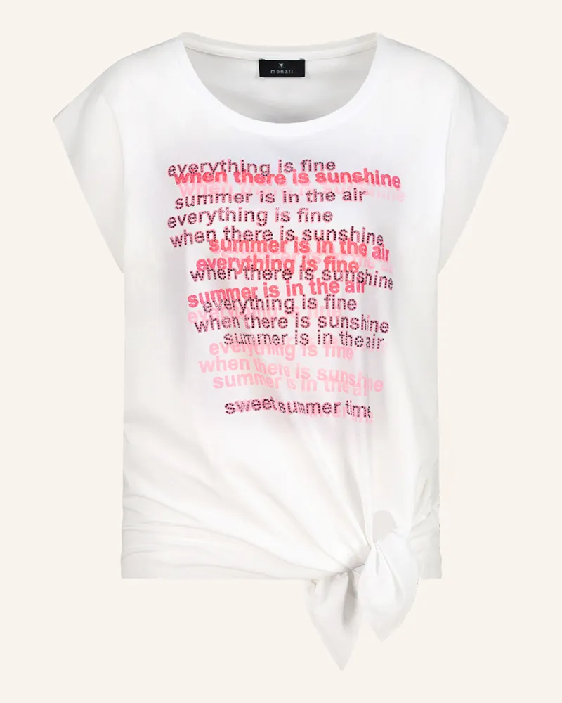 monari T-Shirt mit Schmucksteinen Weiss