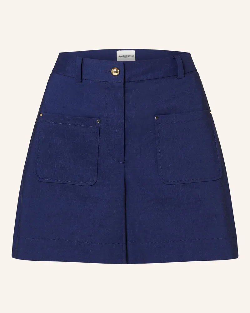 Claudie Pierlot Shorts mit Leinen Dunkelblau