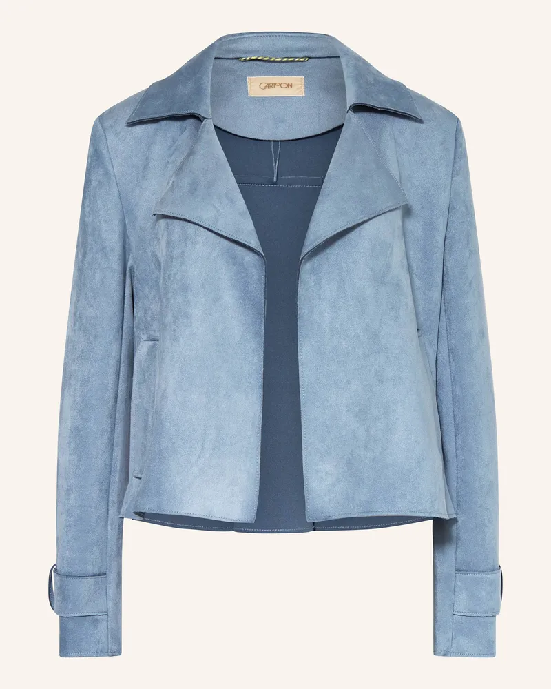 Cartoon Jacke in Lederoptik Hellblau