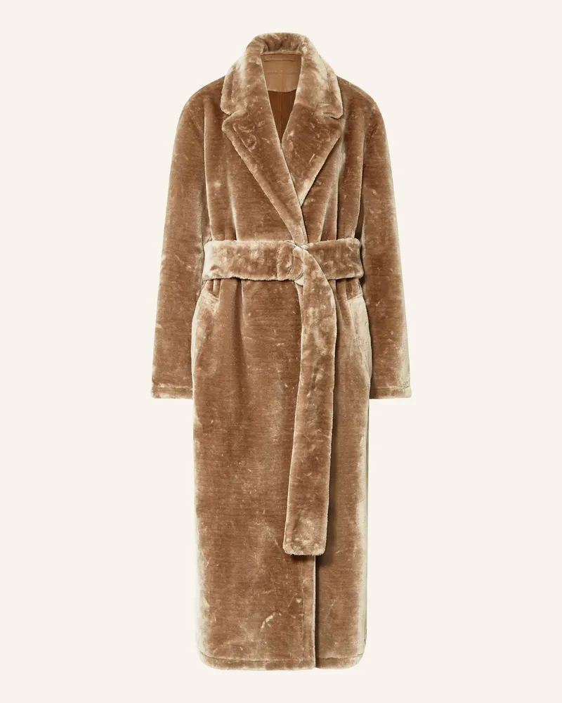 STAND Kunstfell-Mantel KARINA Camel