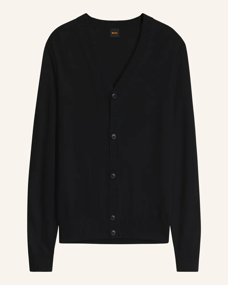 HUGO BOSS Strickjacke Avac_Cd-1 Regular Fit schwarz Schwarz