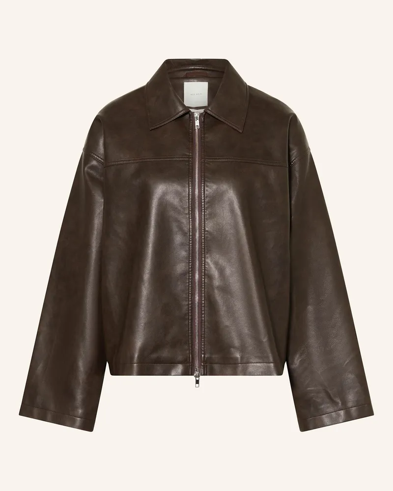 Neo Noir Jacke TITANSA in Lederoptik Dunkelbraun
