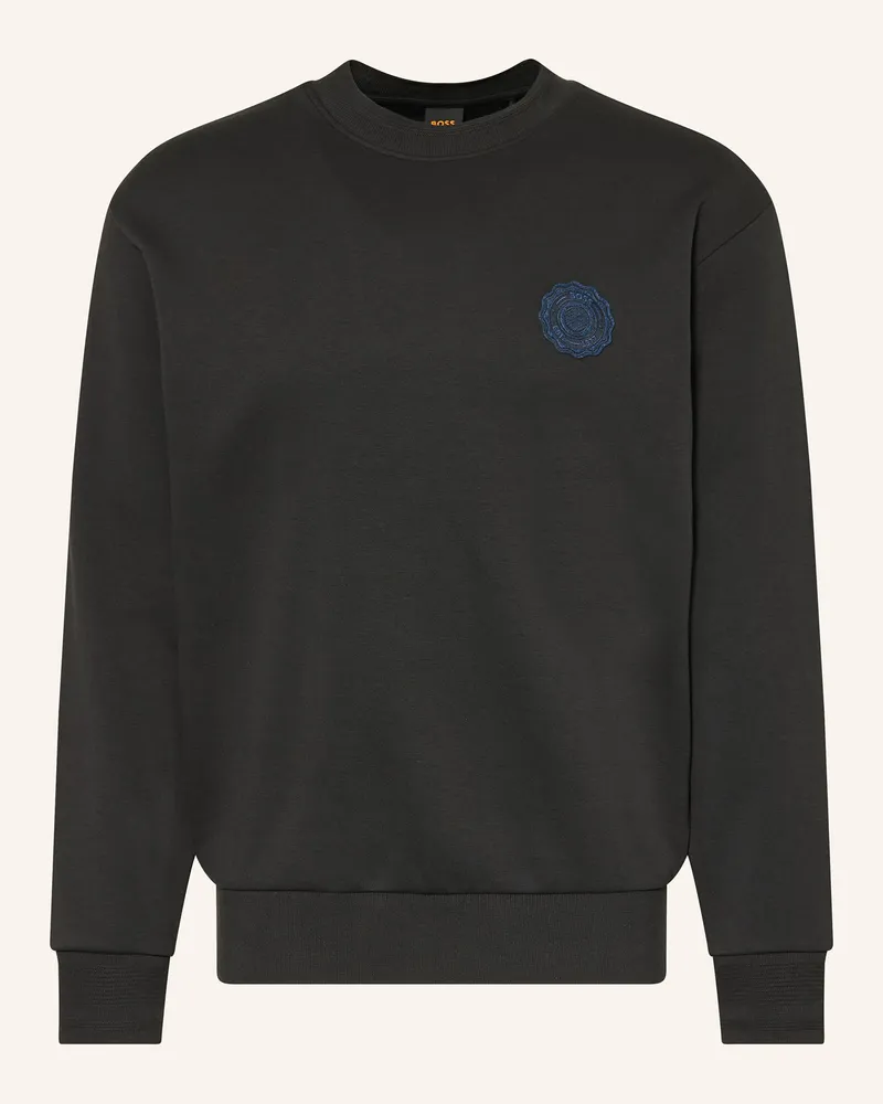 HUGO BOSS Sweatshirt Varsity schwarz Schwarz