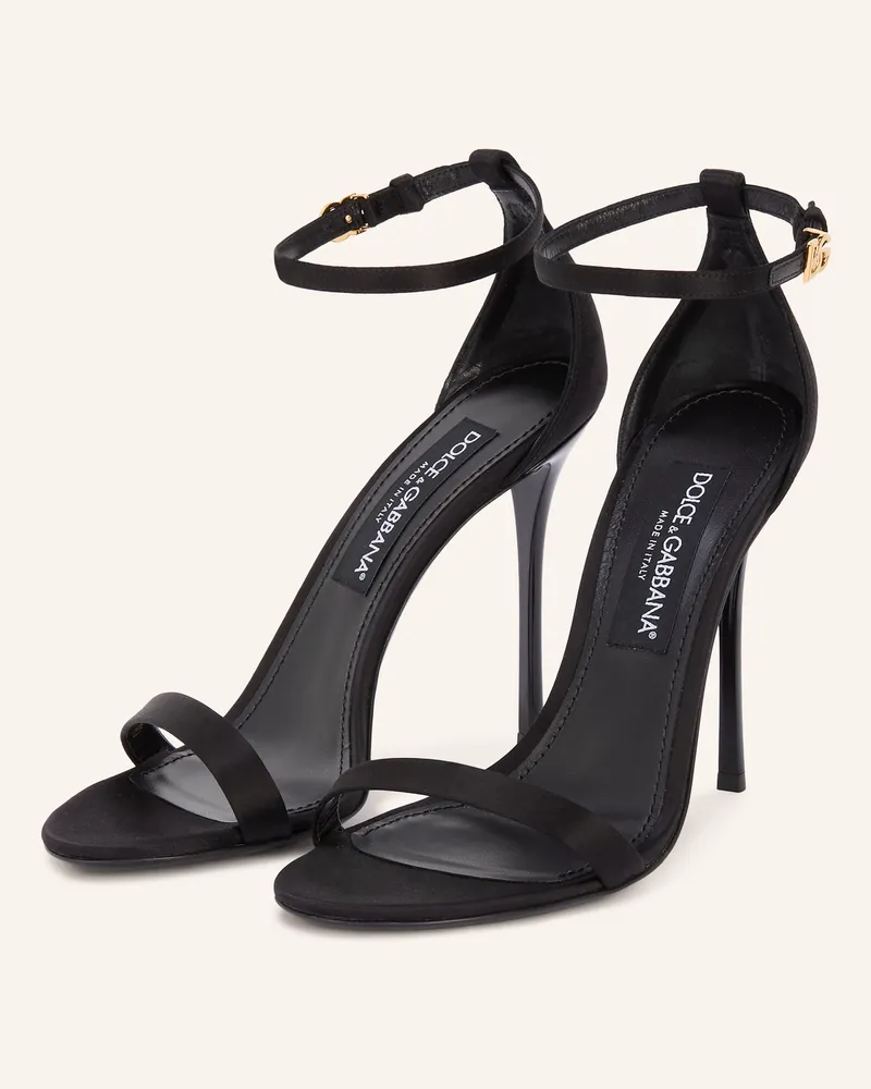 Dolce & Gabbana Sandaletten Raso schwarz Schwarz